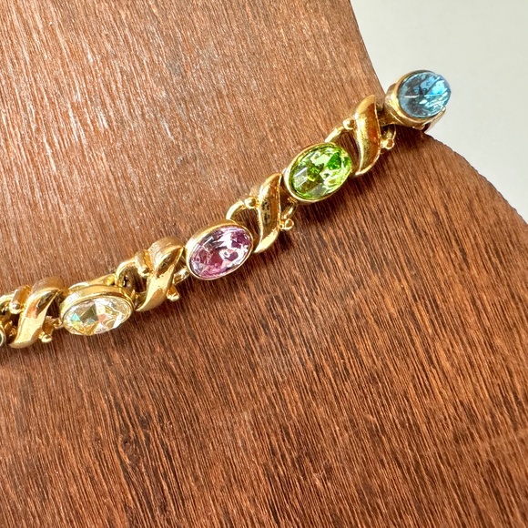 Pastel Crystals Bracelet, Gold-tone - Picture 1 of 5